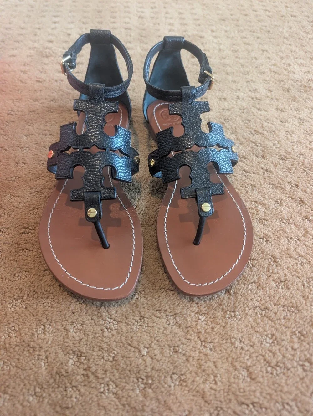 Tory Burch Black Thong Sandals Size 8.5